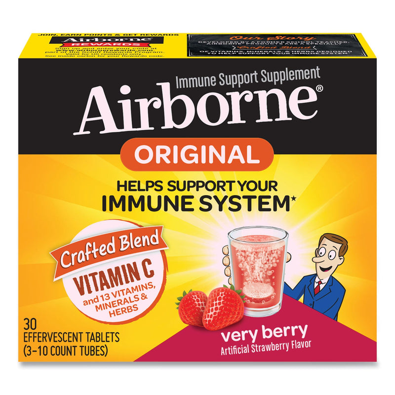 Airborne Immune Support Effervescent Tablet, Very Berry, 30 Count