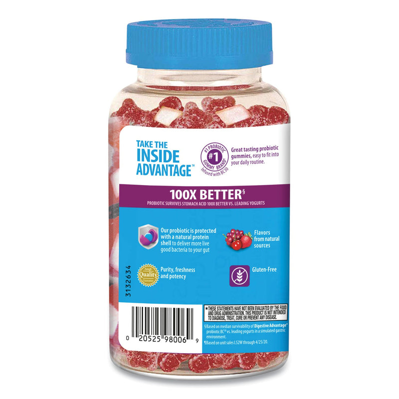 Digestive Advantage Probiotic Gummies, Superfruit Blend, 90 Count