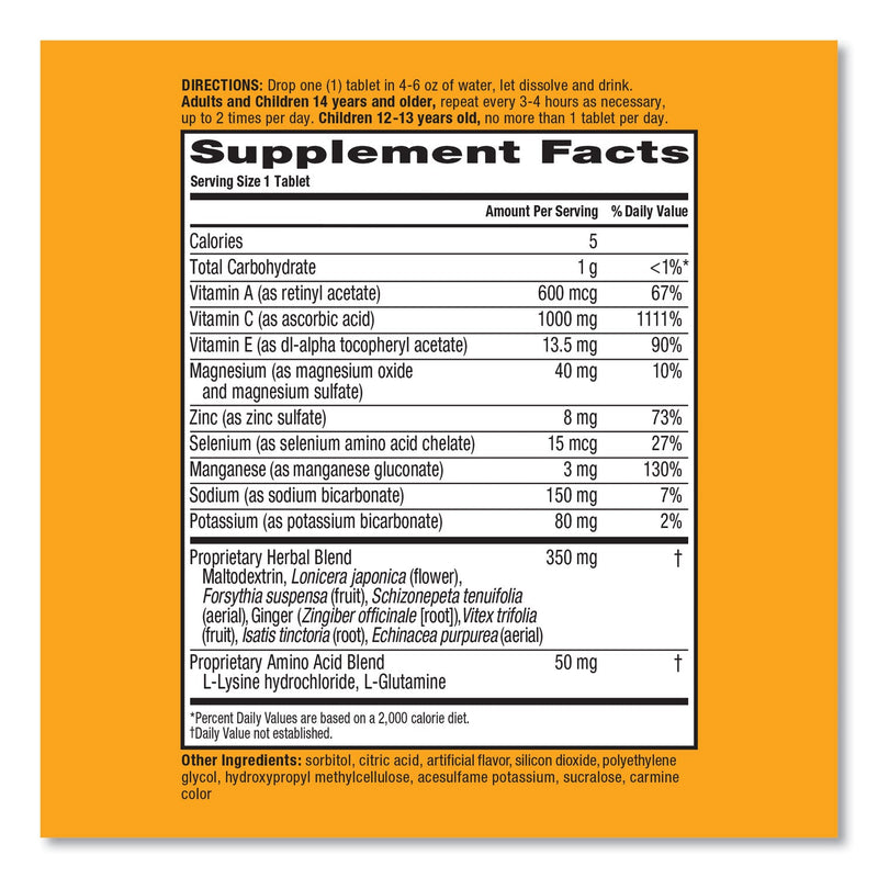 Airborne Immune Support Effervescent Tablet, Very Berry, 30 Count