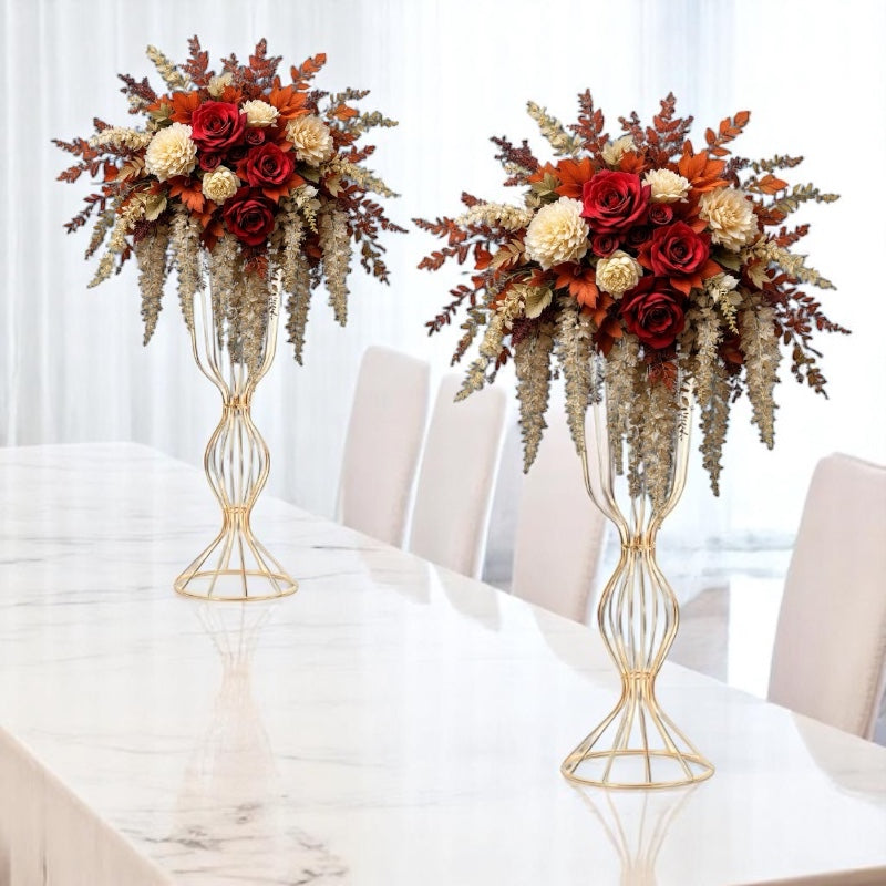 Elyss Wedding Party Table Decor - 23.6” Gold Flower Stand