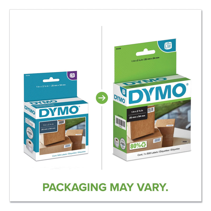 DYMO LabelWriter Multipurpose Labels, 1" x 2.12", White, 500 Labels/Roll