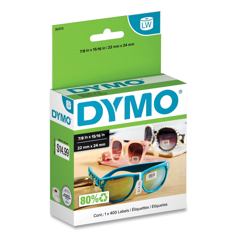 DYMO LW Price Tag Labels, 0.93" x 0.87", White, 400 Labels/Roll