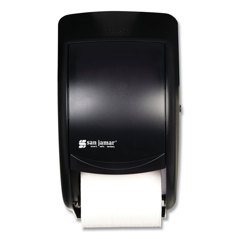 San Jamar Duett Standard Bath Tissue Dispenser, 2 Roll, 7.5 x 7 x 12.75, Black Pearl