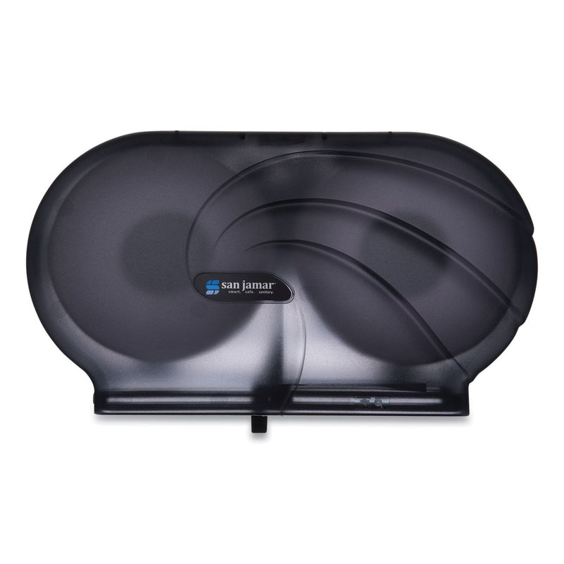 San Jamar Twin 9" JBT Toilet Tissue Dispenser, Oceans, 19 x 5.25 x 12, Transparent Black Pearl