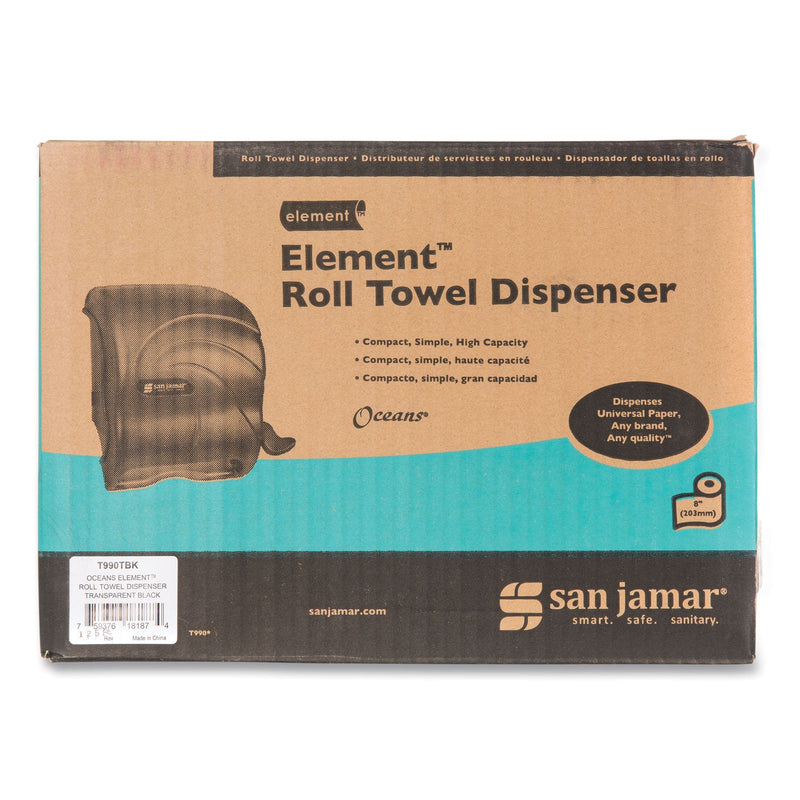 San Jamar Element Lever Roll Towel Dispenser, Oceans, 12.5 x 8.5 x 12.75, Black Pearl