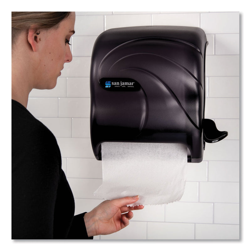 San Jamar Element Lever Roll Towel Dispenser, Oceans, 12.5 x 8.5 x 12.75, Black Pearl