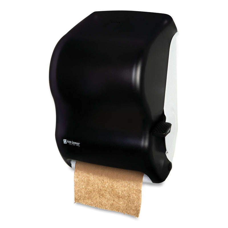 San Jamar Lever Roll Towel Dispenser, Classic, 12.94 x 9.25 x 16.5, Transparent Black Pearl