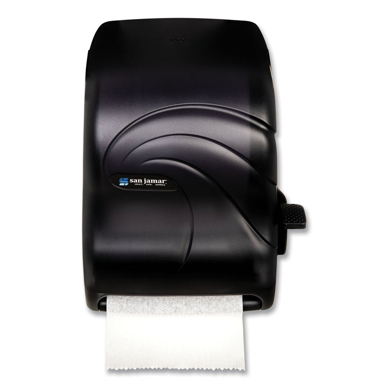 San Jamar Lever Roll Towel Dispenser, Oceans, 12.94 x 9.25 x 16.5, Black Pearl