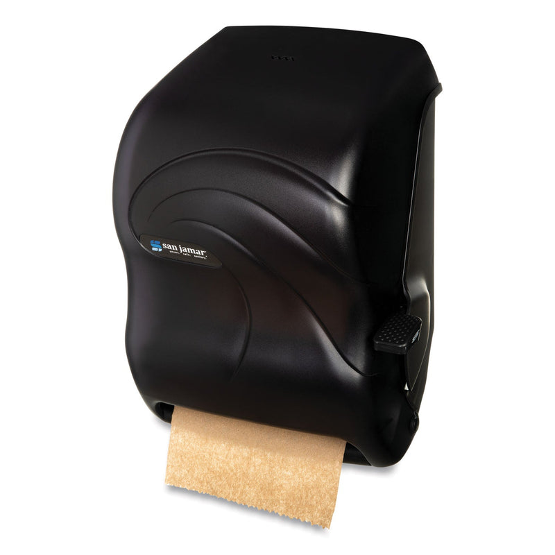 San Jamar Lever Roll Towel Dispenser, Oceans, 12.94 x 9.25 x 16.5, Black Pearl
