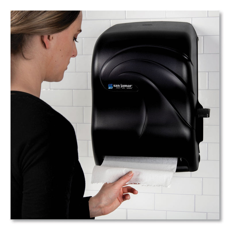 San Jamar Lever Roll Towel Dispenser, Oceans, 12.94 x 9.25 x 16.5, Black Pearl