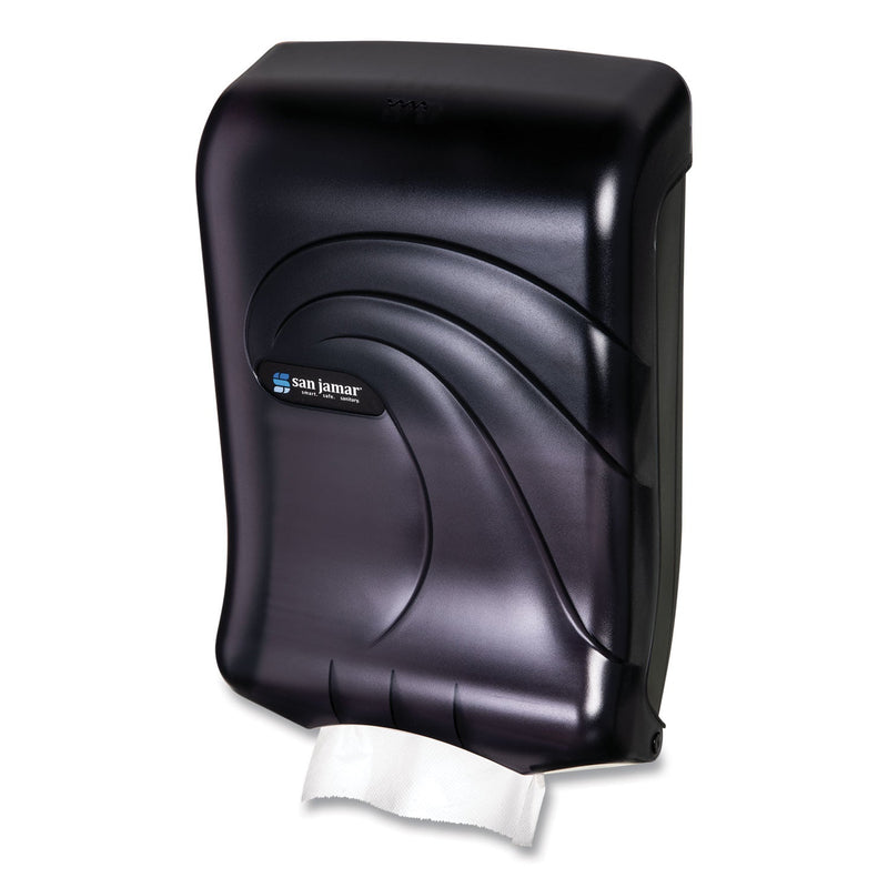 San Jamar Ultrafold Multifold/C-Fold Towel Dispenser, Oceans, 11.75 x 6.25 x 18, Transparent Black Pearl
