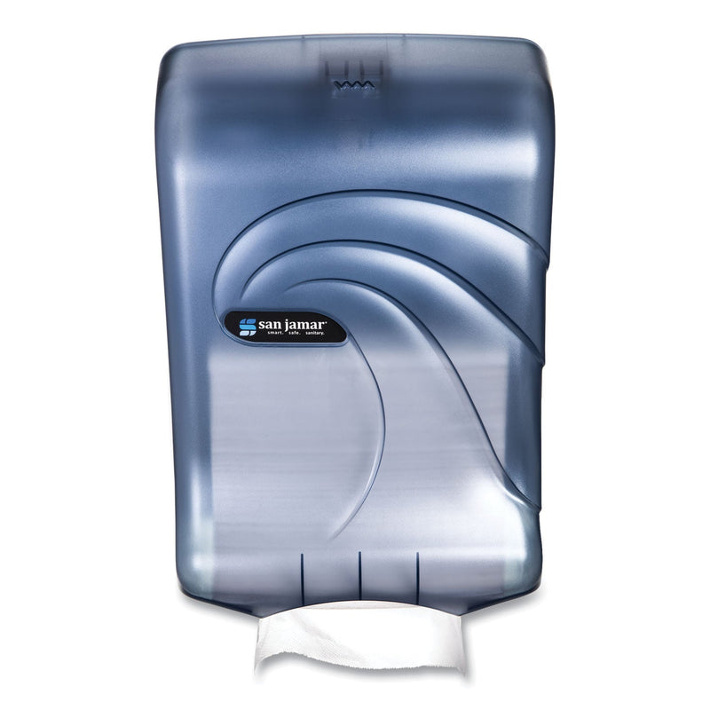 San Jamar Ultrafold Multifold/C-Fold Towel Dispenser, Oceans, 11.75 x 6.25 x 18, Arctic Blue