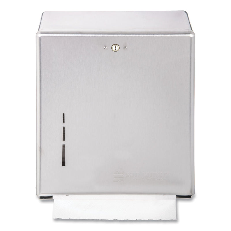 San Jamar C-Fold/Multifold Towel Dispenser, 11.38 x 4 x 14.75, Stainless Steel