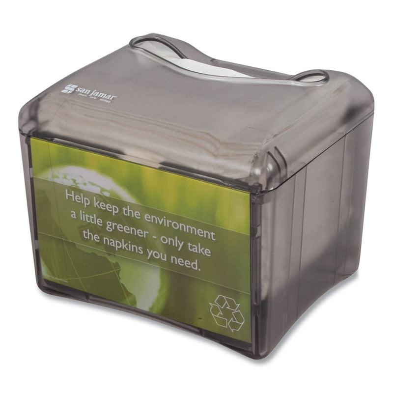 San Jamar Venue Napkin Dispenser with Advertising Inset, 6.5 x 6.13 x 6.9, Capacity: 200, Black