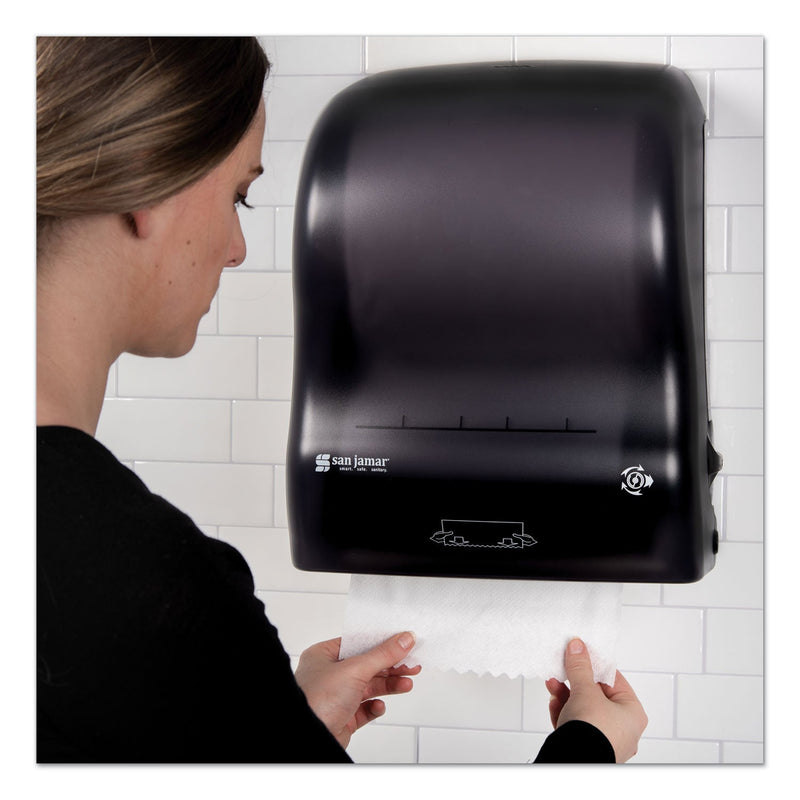 San Jamar Simplicity Mechanical Roll Towel Dispenser, 15.25 x 13 x 10.25, Black