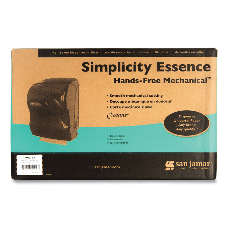 San Jamar Simplicity Mechanical Roll Dispenser, 12.38 x 9.5 x 14.63, Black Pearl
