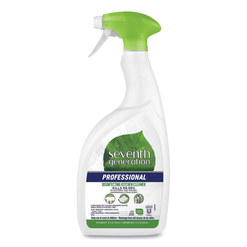 Seventh Generation Disinfecting Kitchen Cleaner, Lemongrass Citrus, 32 oz Spray Bottle