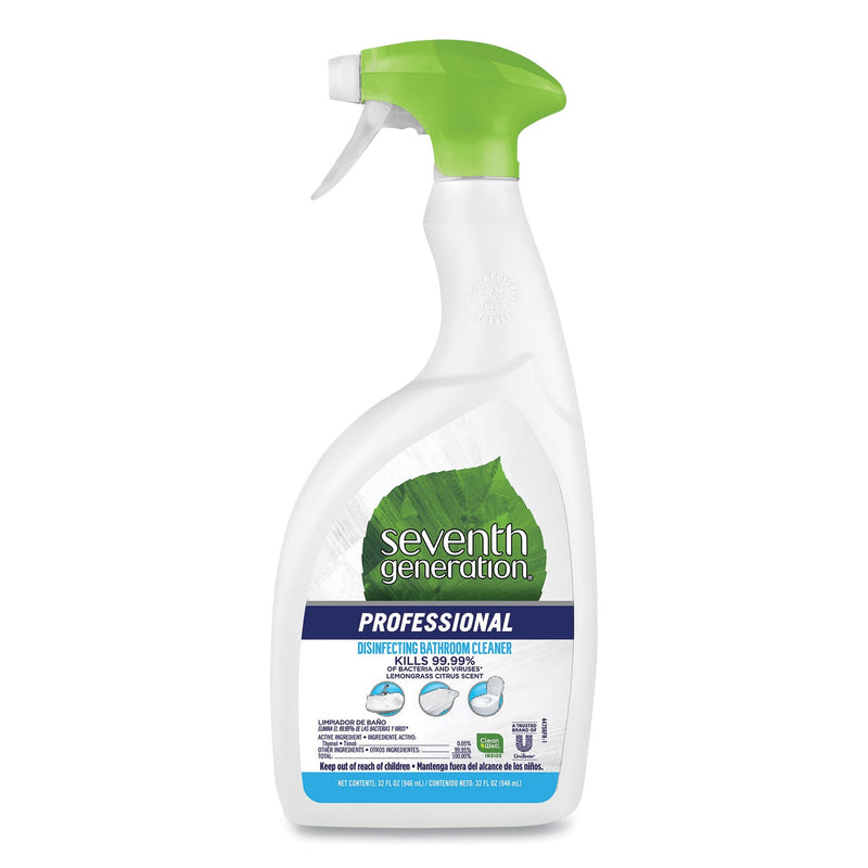 Seventh Generation Disinfecting Bathroom Cleaner, Lemongrass Citrus, 32 oz Spray Bottle