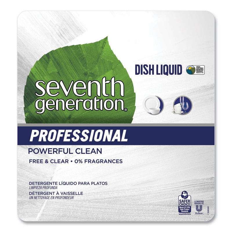 Seventh Generation Dishwashing Liquid, Free and Clear, 1 gal Bottle, 2/Carton