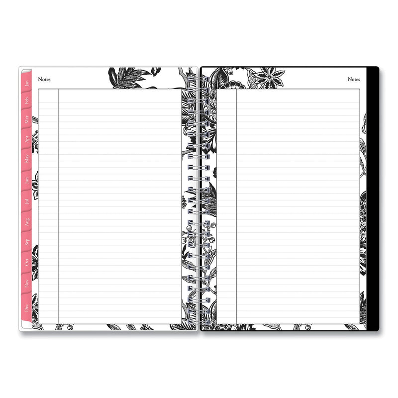 Blue Sky Analeis Create-Your-Own Cover Weekly/Monthly Planner, Floral Artwork, 8 x 5, White/Black/Coral, 12-Month (Jan to Dec): 2023