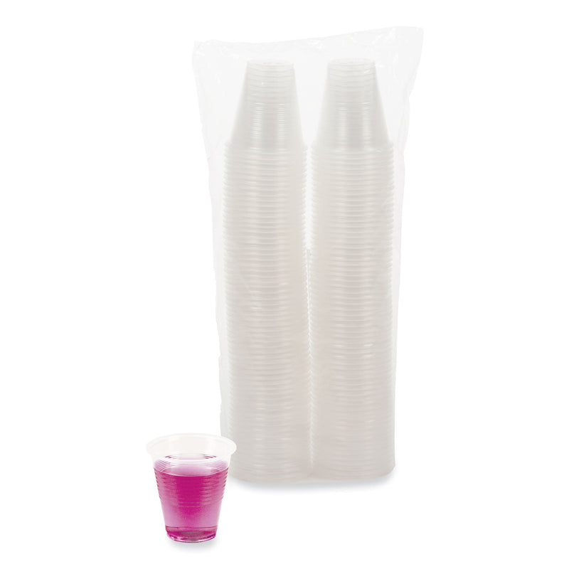 Boardwalk Translucent Plastic Cold Cups, 3 oz, Polypropylene, 125 Cups/Sleeve, 20 Sleeves/Carton