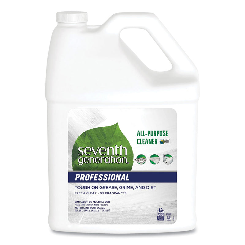 Seventh Generation All-Purpose Cleaner, Free and Clear, 1 gal Bottle, 2/Carton