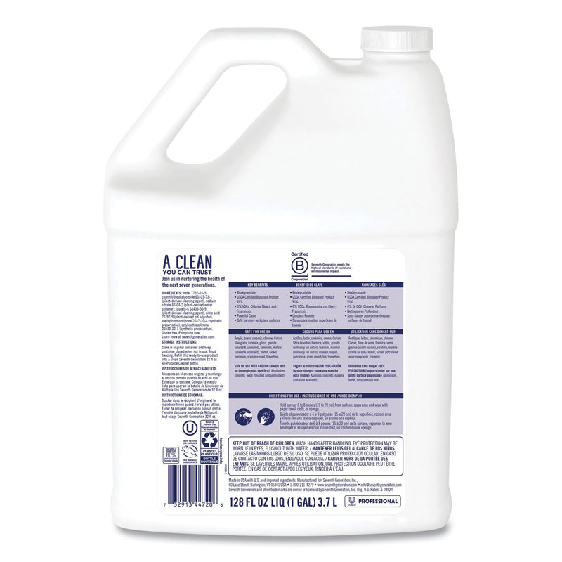 Seventh Generation All-Purpose Cleaner, Free and Clear, 1 gal Bottle