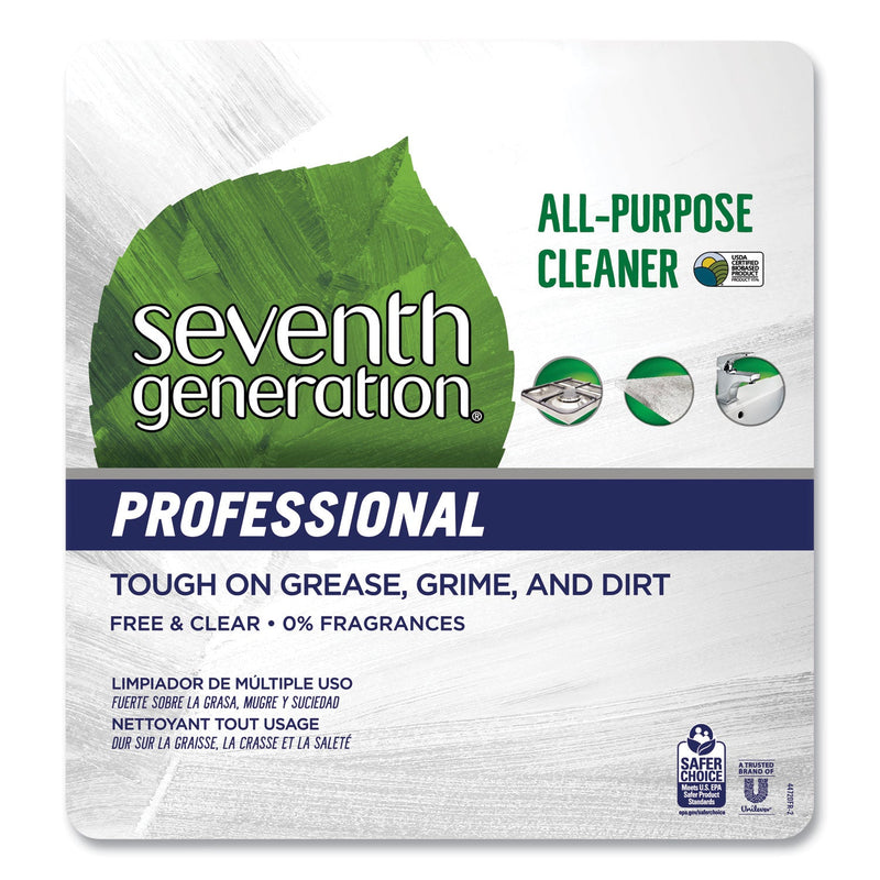 Seventh Generation All-Purpose Cleaner, Free and Clear, 1 gal Bottle, 2/Carton