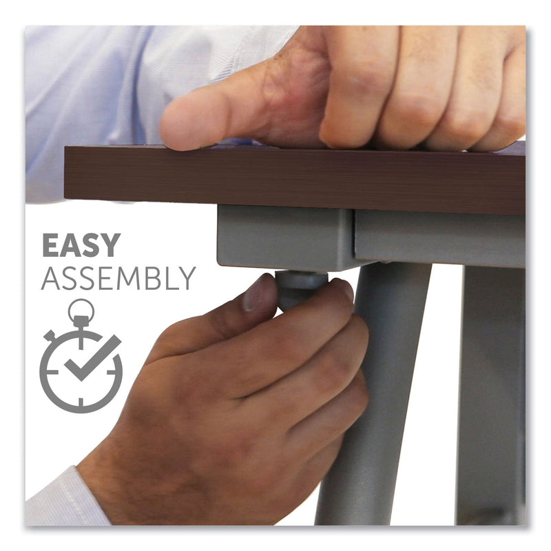 Linea Italia Trento Line Rectangular Desk, 59.13" x 23.63" x 29.5", Mocha