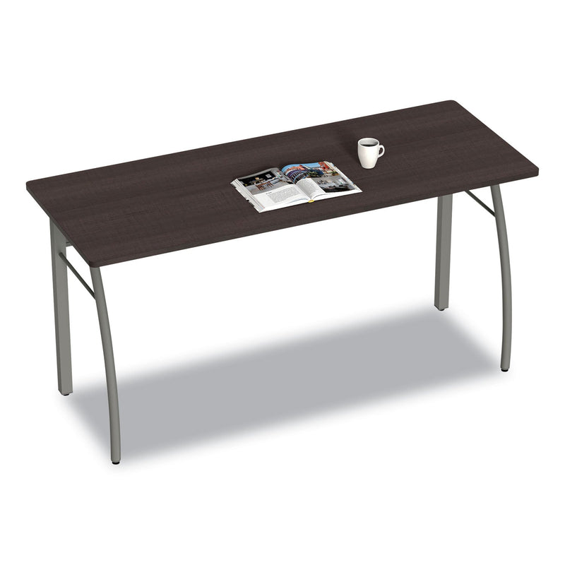 Linea Italia Trento Line Rectangular Desk, 59.13" x 23.63" x 29.5", Mocha