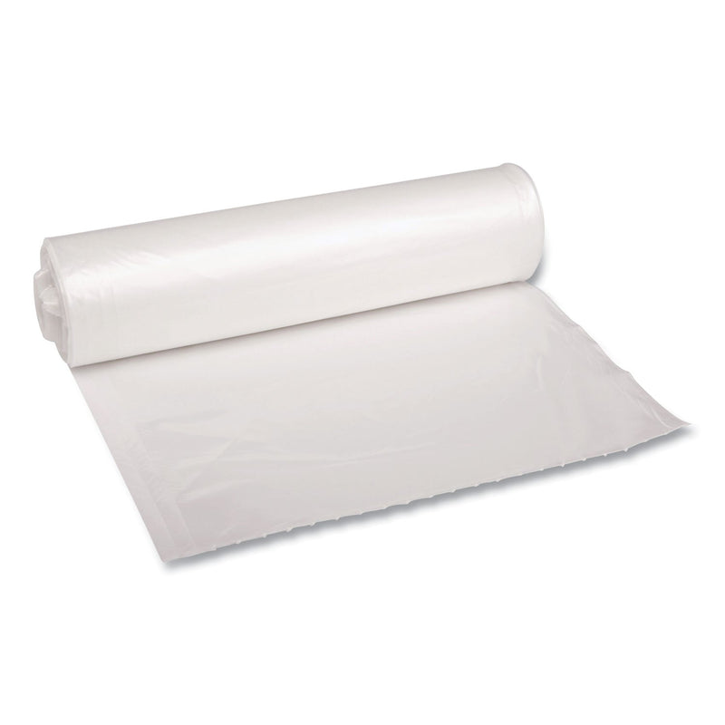Boardwalk Low Density Repro Can Liners, 33 gal, 1.4 mil, 33" x 39", Clear, 10 Bags/Roll, 10 Rolls/Carton