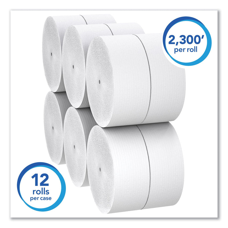Scott Essential Coreless JRT, Septic Safe, 1-Ply, White, 3.75 x 2,300 ft, 12 Rolls/Carton