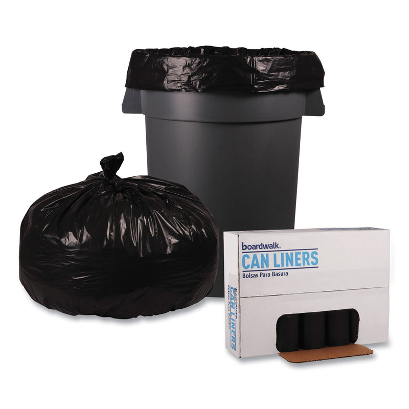 Boardwalk Low Density Repro Can Liners, 60 gal, 2 mil, 38" x 58", Black, 10 Bags/Roll, 10 Rolls/Carton