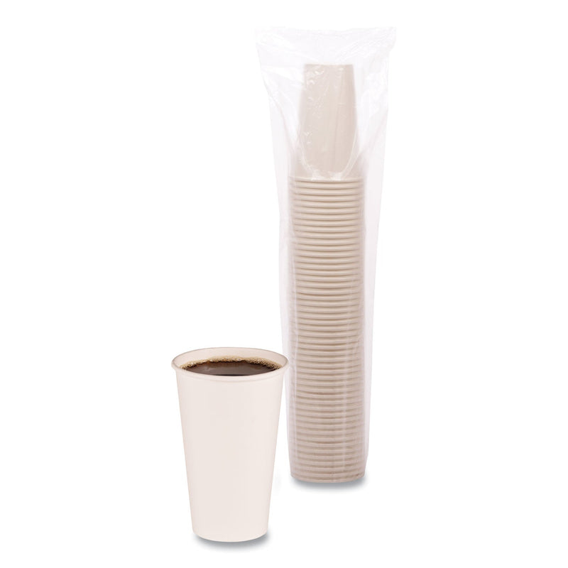 Boardwalk Paper Hot Cups, 16 oz, White, 20 Cups/Sleeve, 50 Sleeves/Carton