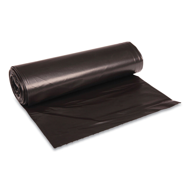 Boardwalk Low Density Repro Can Liners, 45 gal, 1.6 mil, 40" x 46", Black, 10 Bags/Roll, 10 Rolls/Carton