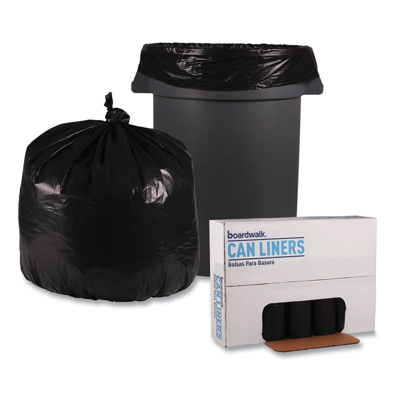Boardwalk Low Density Repro Can Liners, 33 gal, 1.6 mil, 33" x 39", Black, 10 Bags/Roll, 10 Rolls/Carton