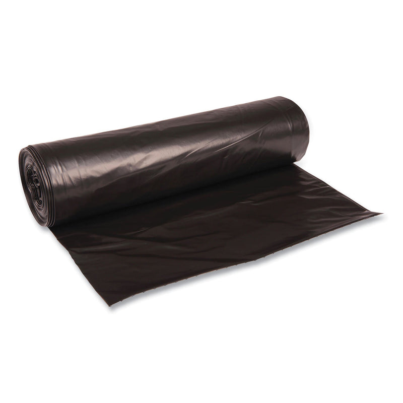 Boardwalk Low Density Repro Can Liners, 56 gal, 1.6 mil, 43" x 47", Black, 10 Bags/Roll, 10 Rolls/Carton