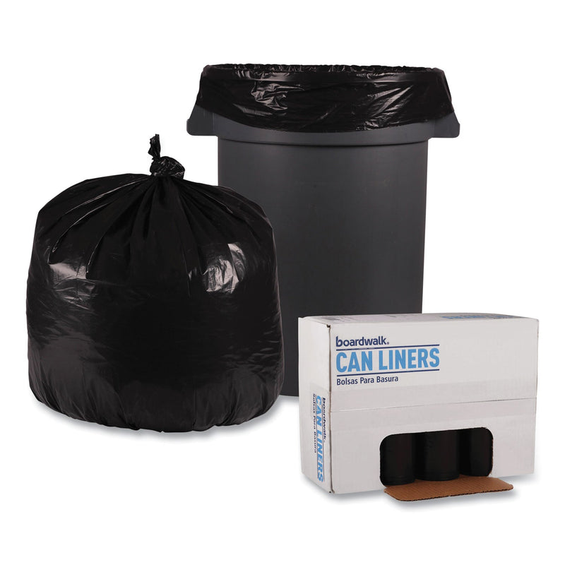 Boardwalk Low Density Repro Can Liners, 33 gal, 1.2 mil, 33" x 39", Black, 10 Bags/Roll, 10 Rolls/Carton