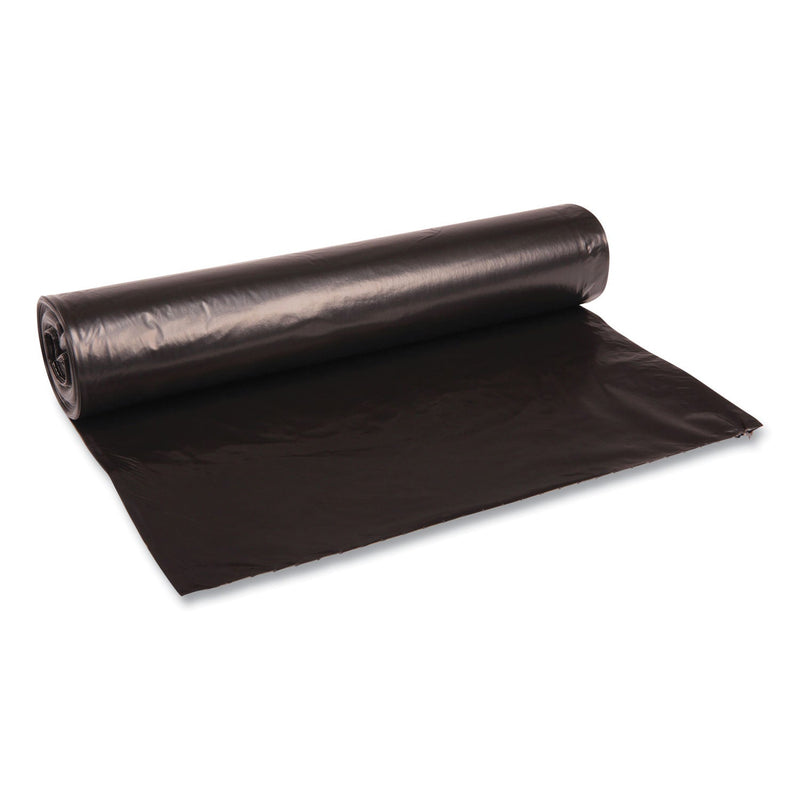 Boardwalk Low Density Repro Can Liners, 56 gal, 1.2 mil, 43" x 47", Black, 10 Bags/Roll, 10 Rolls/Carton