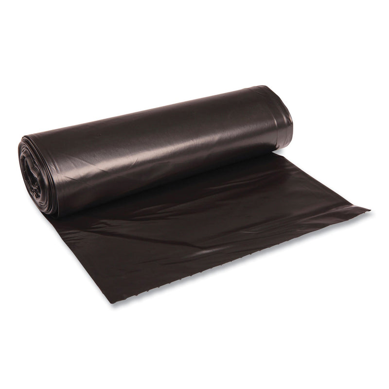 Boardwalk Low Density Repro Can Liners, 60 gal, 1.2 mil, 38" x 58", Black, 10 Bags/Roll, 10 Rolls/Carton
