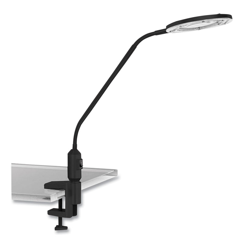Alera Clamp-On, 3 Diopter LED Desktop Magnifier, 6.88"w x 16.63"d x 16.75"h, Black