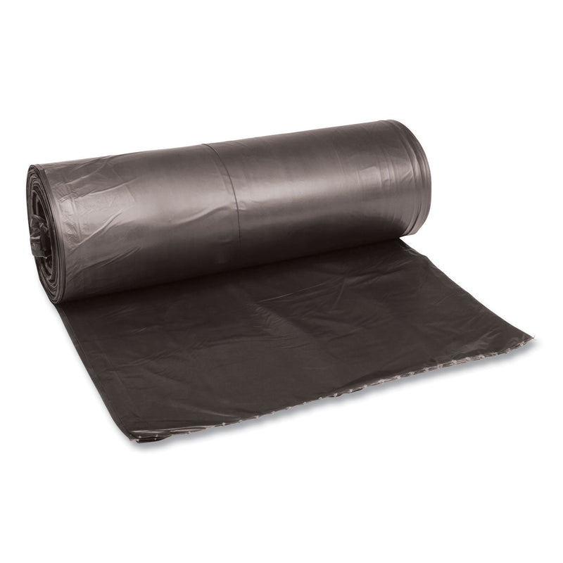 Boardwalk Low-Density Waste Can Liners, 60 gal, 0.65 mil, 38" x 58", Black, 100/Carton