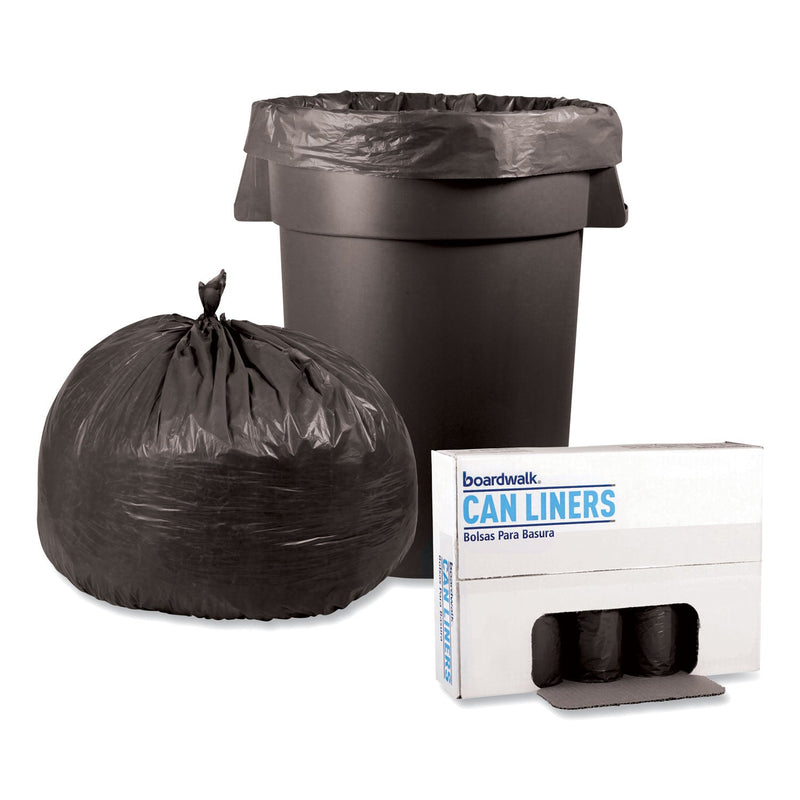 Boardwalk Low-Density Waste Can Liners, 56 gal, 1.1 mil, 43" x 47", Gray, 100/Carton