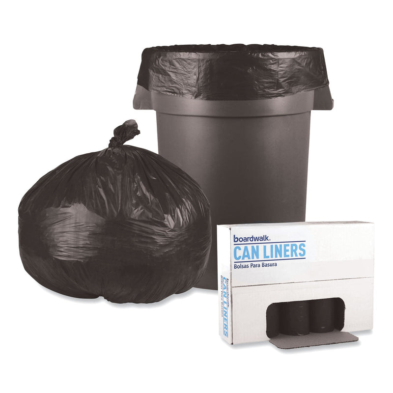 Boardwalk Low-Density Waste Can Liners, 56 gal, 0.6 mil, 43" x 47", Black, 100/Carton