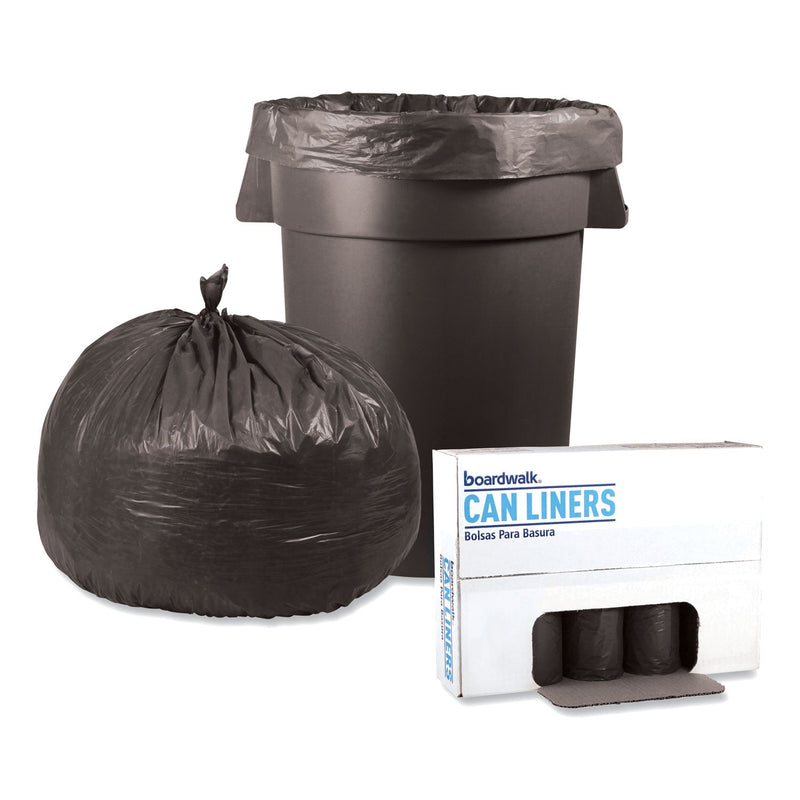 Boardwalk Low-Density Waste Can Liners, 60 gal, 1.1 mil, 38" x 58", Gray, 100/Carton