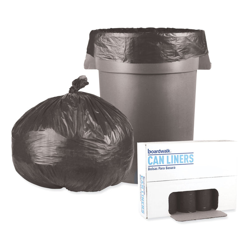 Boardwalk Low-Density Waste Can Liners, 45 gal, 0.6 mil, 40" x 46", Black, 100/Carton