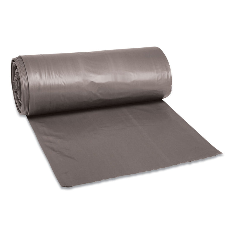 Boardwalk Low-Density Waste Can Liners, 33 gal, 1.1 mil, 33" x 39", Gray, 100/Carton