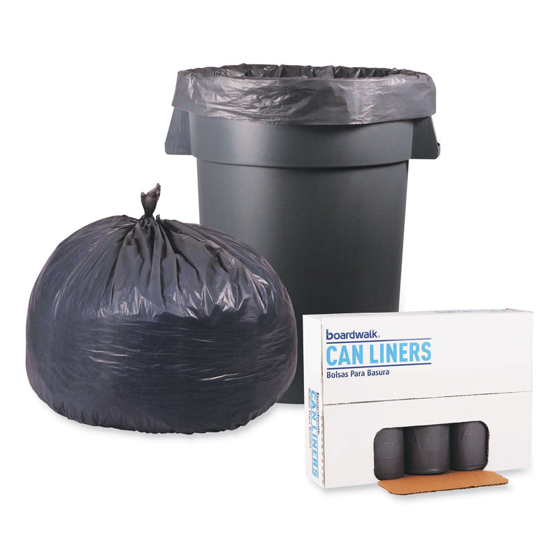Boardwalk Low-Density Waste Can Liners, 60 gal, 0.95 mil, 38" x 58", Gray, 100/Carton
