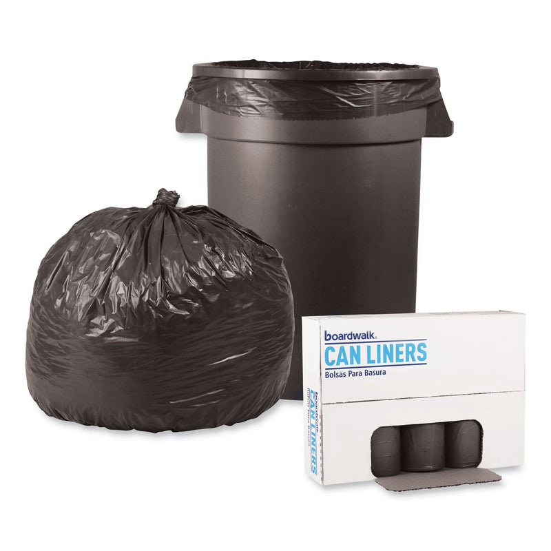 Boardwalk Low-Density Waste Can Liners, 33 gal, 1.1 mil, 33" x 39", Gray, 100/Carton