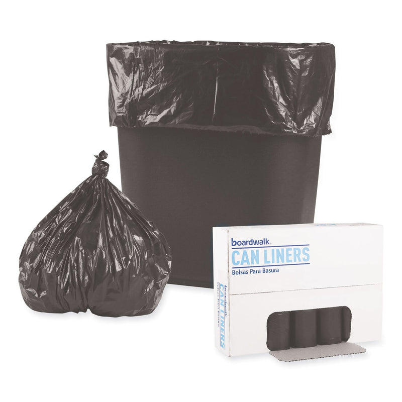 Boardwalk Low-Density Waste Can Liners, 4 gal, 0.35 mil, 17" x 17", Black, 1,000/Carton